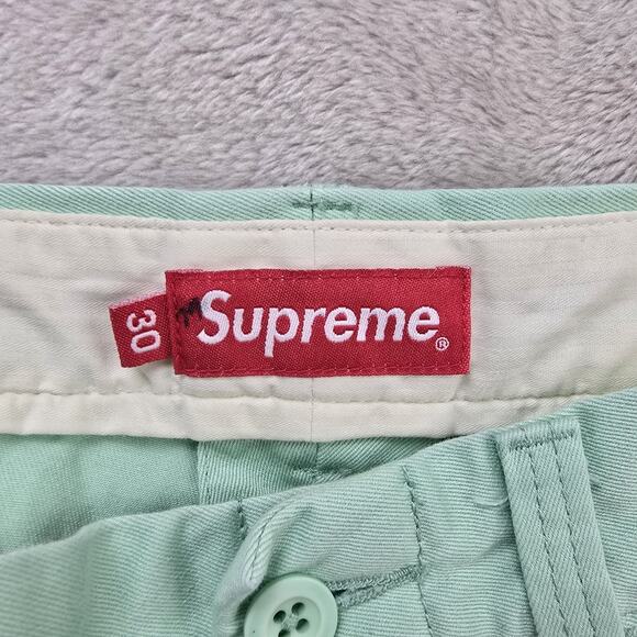 Supreme Chino Mint Pants Mens 30 (Fits 32x28) Green Pinup Girl Embroidered SS23 - Picture 5 of 14